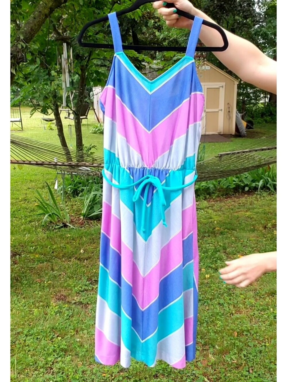 Vintage 1970s 1980s Striped Dress